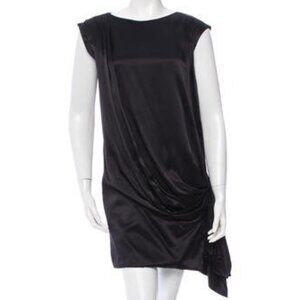 Matthew Williamson Black Silk Drape Sleeveless Cocktail Dress S | US4